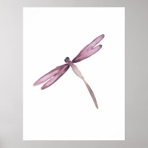 Purple white dragonfly poster dragonflies
