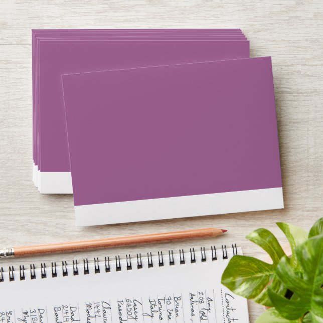 Purple White Elegant Personalized Envelope (Stacked)