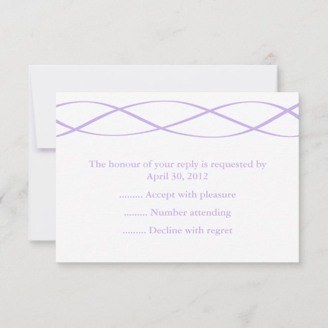 Purple & White Event Reply, RSVP or Response Cards (Front)