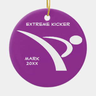Purple & White Extreme Kicker Ornament
