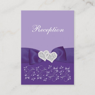 Purple, White Floral Reception Enclosure Card