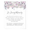 Purple White Floral Wedding Memorial Sign