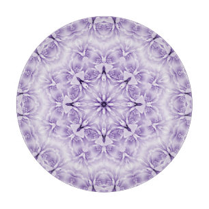 Purple White Flowers Cutting Board