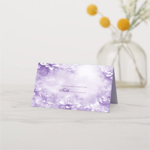 Purple White Flowers Place Card
