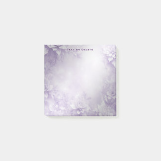 Purple White Flowers Post it Notes