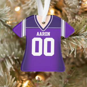 Purple/White Football Jersey Ornament