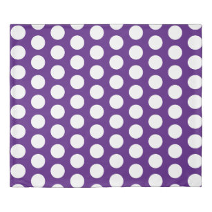 Purple White Geometric Polka Dots Duvet Cover