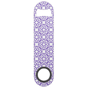 Purple White Geometric Seamless Pattern Bar Key