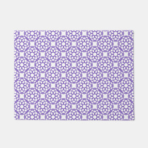 Purple White Geometric Seamless Pattern Doormat