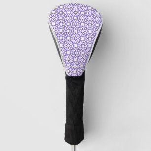 Purple White Geometric Seamless Pattern Golf Head Cover