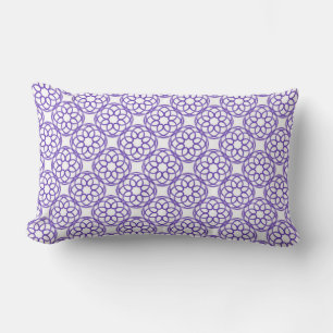 Purple White Geometric Seamless Pattern Lumbar Pillow
