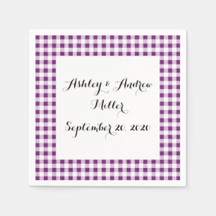 Purple White Gingham Pattern Napkin