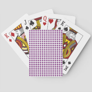 Purple White Gingham Pattern Playing Cards
