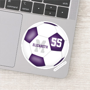 purple white girls' personalized soccer
