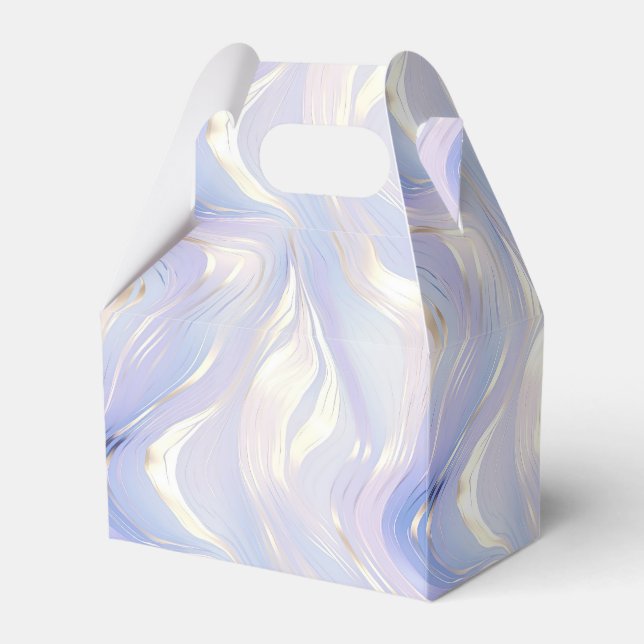 Purple White Gold Marble Favor Box (Front Side)