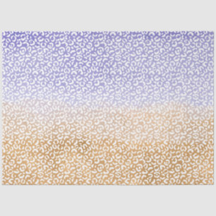 Purple White Gold Ombre Leopard Print Tissue Paper
