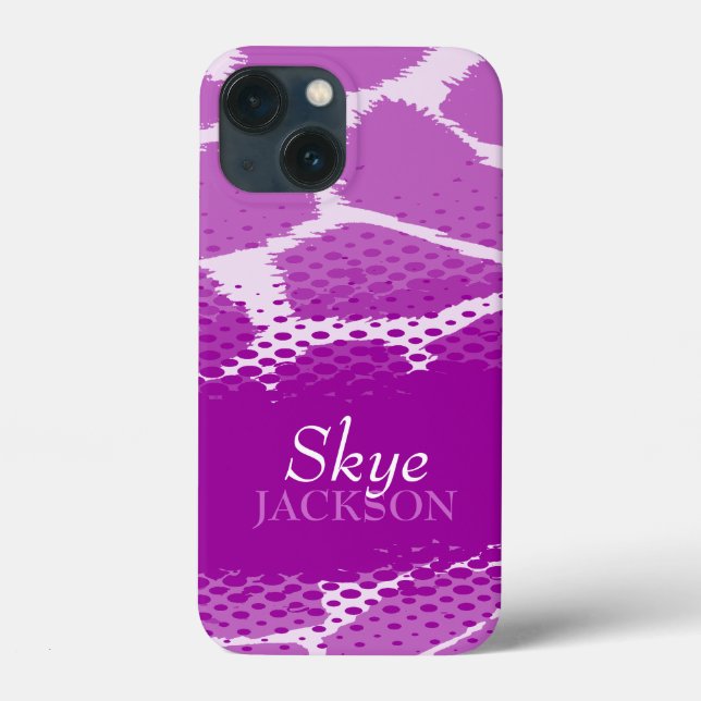 Purple white graphic animal pattern Case-Mate iPhone case (Back)