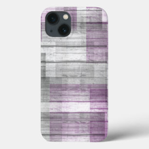 Purple White Grey Black Wood Fabric Texture Ace Pr iPhone 13 Case