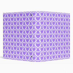 Purple White Hearts Pattern Binder
