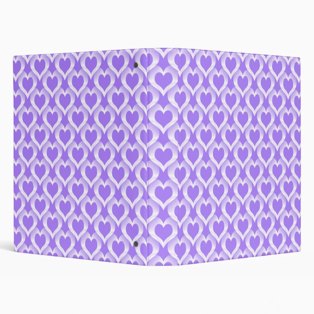Purple White Hearts Pattern Binder (Background)