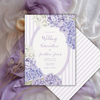 Purple White Hydrangeas Floral Stripe Wedding