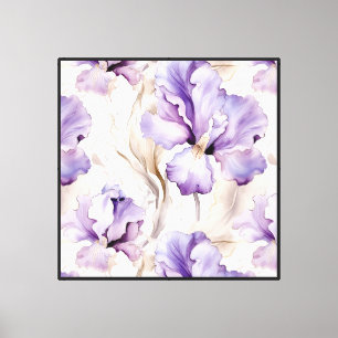Purple White Iris Flowers Canvas Print