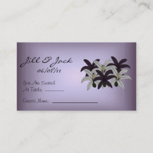 Purple & White Lillies Seating Cards