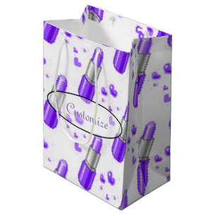 Purple & White Lipstick Lover Gift Bag