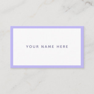 Purple White Minimal Pastel Lavender Business Card