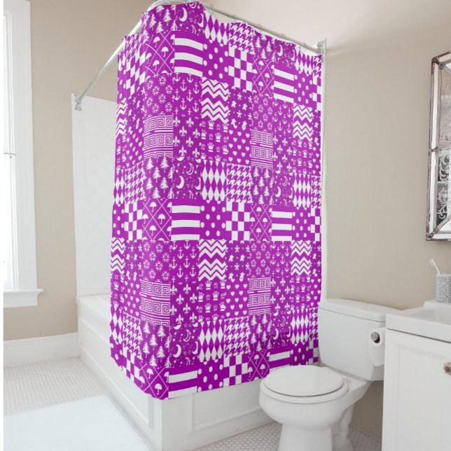 Purple White Mixed Patterns Patchwork Design  (Creator Uploaded)