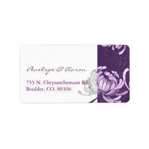 Purple + White Monotone Wedding Address Labels