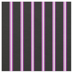 Purple, White, Orchid & Black Lines Fabric