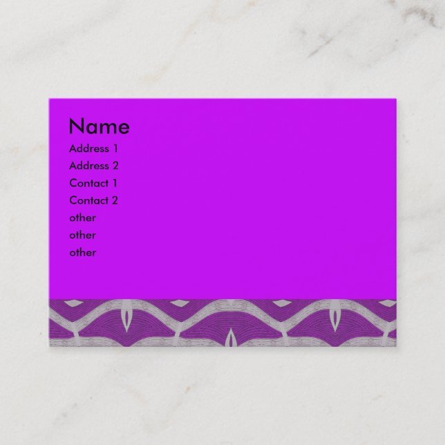 purple white pattern abstract business card (Front)