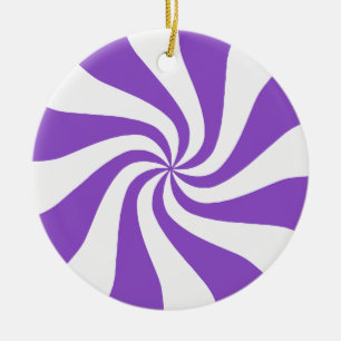 Purple & White Peppermenthe Candy Ornement de Noël