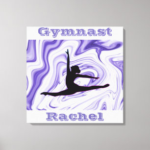 Purple & White Personalized Stretched Canvas Print