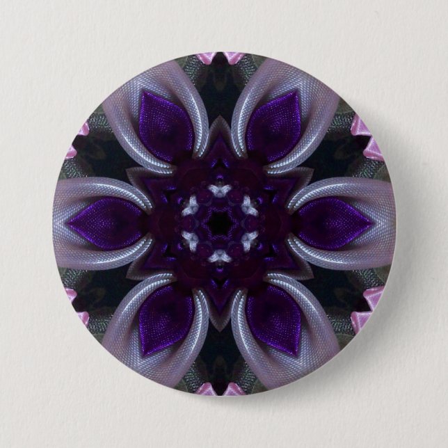 ~ Purple White Pink Green BLING ~ Button (Front)