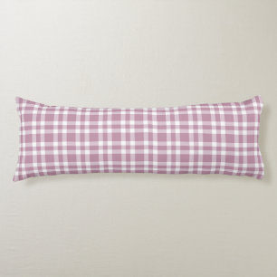 Purple White Plaid Pattern Body Pillow