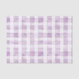Purple White Plaid Stripes Tissue Paper