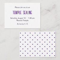 Purple & White Polka Dot Temple Sealing Invitation