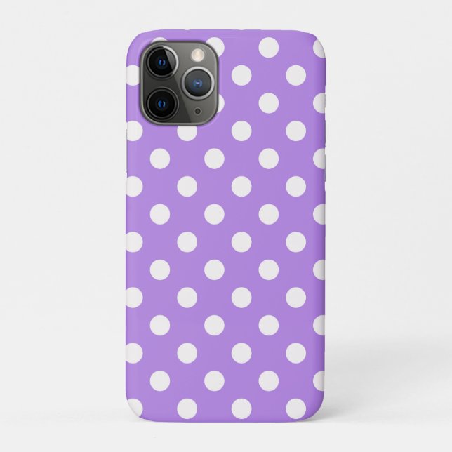 Purple & White Polka Dots Dot Chic Pattern Case-Mate iPhone Case (Back)