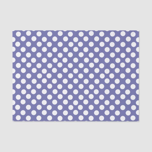 purple white polka dots periwinkle tissue paper (Front)