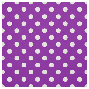 Purple White Polka Dots Textile Fabric