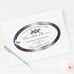 Purple White Product Labels Soft Glitter with Logo