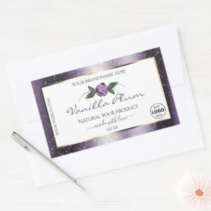 Purple White Product Labels Soft Glitter with Logo