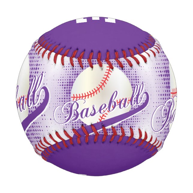 Purple | White Retro Baseball Sports (Back)