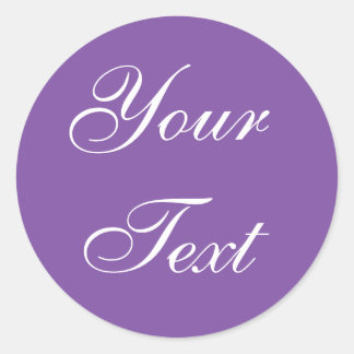 Purple & White Round Envelope Seals w/ Custom Text