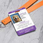 Purple White Service Dog Photo ID