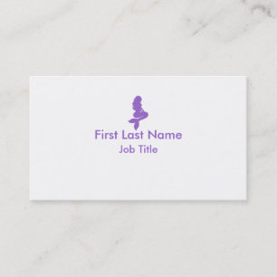 Purple white simple mermaid custom business cards