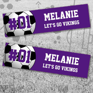 Purple White Soccer Team Bumper Sticker