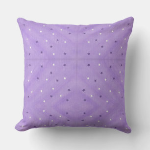 Purple White Stars Blended Lavender Throw Pillows